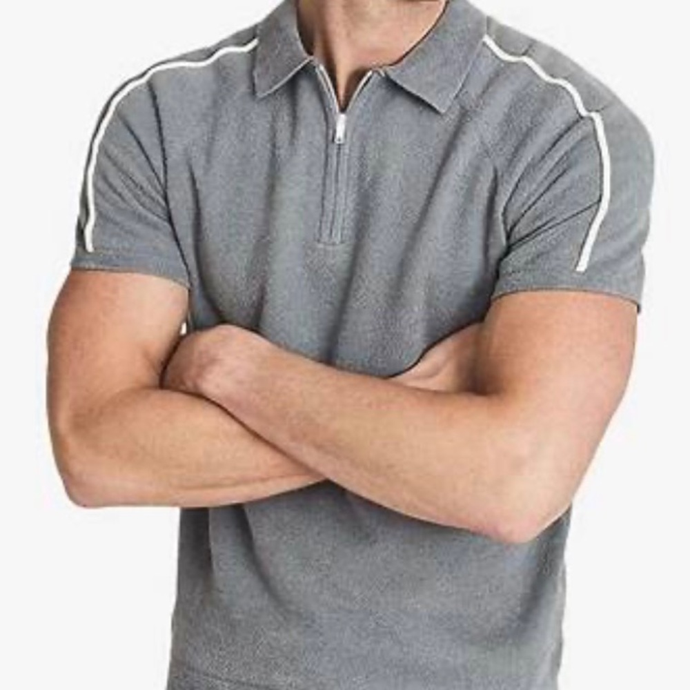 Mens‎ Reiss gammo velour half zip shirt sage Large NWT